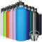 GeeRic 1L Bouteille d'eau en Acier Inoxydable Bouche Large, Bouteille d'eau en métal à Double Paroi Isotherme sous Vide, 12 Heures Chaudes et 24 Heures Froides, Bleu ciel