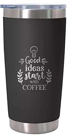 Funny Travel Mug Good Ideas Start with Coffee Present Funny Coffee Mugs for Men Funny Mugs for Dad Mum Husband Him Reusable Coffee Cups Insulated Thermal Flask Hot Drinks Cup with Lid Style 6