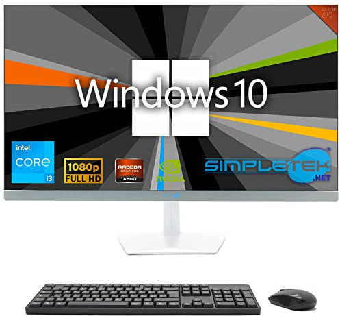 SIMPLETEK - PC All in One 24 FHD 60Hz Core i3 Windows 10 | Tarjeta de vídeo dedicada Radeon RX550 4GB | 16GB RAM SSD 960GB | Trabajo, Gaming