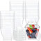 JRUKM 150PCS 5 oz|150ML Mini Tasses à Dessert Verrines Gobelets à Dessert Réutilisables avec Couvercles & Cuillères Bols à Dessert Transparent Pour Mousse Crème Glacée au Pudding Gâteau aux Fruit