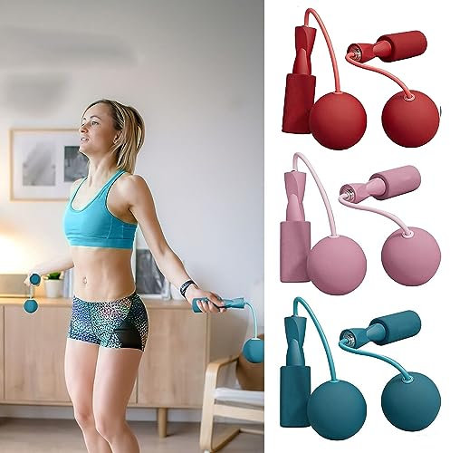 CORDLESS SKIPPING BALLS -7.5cm LARGE, No Space Required, CORDLESS JUMP ROPE, Pull Up Gut Busting BODY TRIMMER, Waist & Ab Shaper, Arms, Chest, Sit Up Pull ROPE (PEACOCK Skipping Balls)