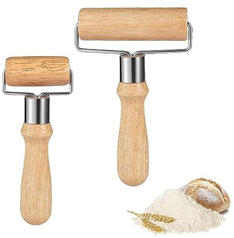 RoxNvm Rodillo de amasar, 2 piezas rodillo de amasar, rodillo de amasar pequeño y mediano, rodillo de amasar de madera Adecuado para extender masa a mano, pizza, postres y pieles de dumplings