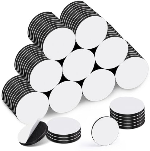MIN CI 100 Stück Selbstklebende Starke Magnete, 20x2mm Runde Klebemagnete, Magnetfolie Selbstklebend, Mini Klebend, für Magnettafel, Kühlschrankmagnete Klebepads
