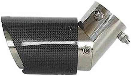 Endrohrblenden 63-89mm 63-101mm Universal Real Carbon Fiber Auto Auspuffrohr Schwanz Spitze Kehle Winkel Einstellbar Auspuffblende Blenden (Farbe : Glossy, Größe : In 60mm Out 101mm)