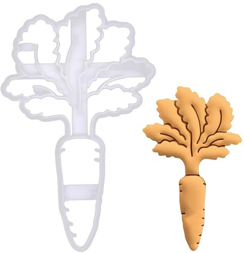 BAKERLOGY Karotte Ausstechform - Detailliertes Keksausstecher-Design zum Backen und Basteln, ideal für Fondant, Teig, Ton