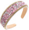 scicent Kopfschmuck Strass Haarband Kristall Seite Modische Haarreife Elastisches Haarschmuck Breite Haarreifen Damen Haar Dekoration für Frauen und Mädchen (Rosa) - 25509