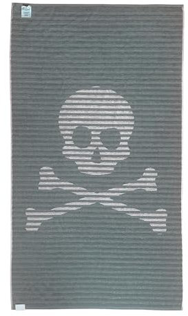 Scalpers Toalla de Playa 90x180cm 100% Algodón 500GSM Beige con Logo y a Rayas Home