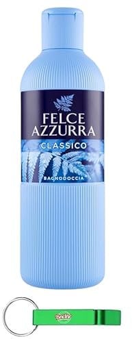 Felce Azzurra Bagnodoccia Classico - 12 panni per il corpo, gel doccia dal profumo inconfondibile, idrata la pelle 650 ml + portachiavi Beni Culinari