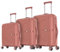 1990s Juego de Maletas expandibles Polipropileno 3 Piezas|Maleta Cabina 55x39x21.5cm|Mediana expandible 65cm|Grande Extensible 75cm (RosaDorada)