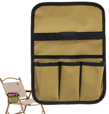 Beach Chair Cup Holder,Beach Chair Armrest Bag,Double Layer Organizer Storage Bag for Camping Armrest | Garden Chair Cup Holder, Latera Bag