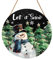 Let It Snow Schneemann-Schild für Haustür, Weihnachtsschneemann, Holz-Türhänger für den Außenbereich, Veranda, Winter, Willkommens-Kiefer, Holzkranz, Winter, Weihnachten, Wandbehang, Dekoration für