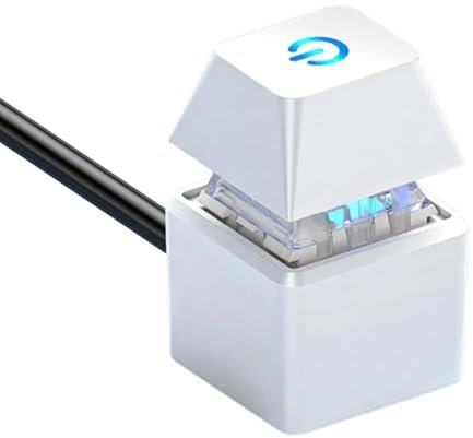 Desktop Computer Button LED PC Supply Button with 1.8m Cables Mechanical Key Button Extension, Computer Case Motherboard Button for School, Hotel