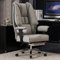 EXCEBET Ergonomic Office Chair – High Back PU Leather Executive Desk Chair with Adjustable Armrests, Swivel Computer Chair for Home Office, Heavy Duty Support up to 400 lbs (Light Grey-1)