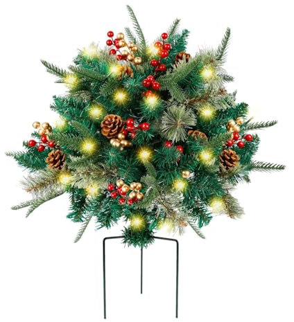 Guangcailun Decoraciones realistas de maceteros Verdes para árbol de Navidad, fácil instalación, Cada árbol Viene con trípode Resistente Que Mantiene