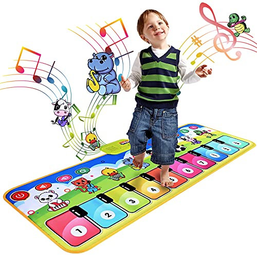 Floor Piano Mat Toy for Toddlers with 28 Music Sounds, Baby Sensory Educational Dancing Keyboard Mat Electronic Music Touch Playmat Chritmas Gift Toy for 1 2 3 4 5 Year Old Boys Girls