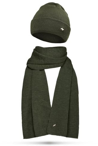 NYTTED® Mütze Schal Set | Made in Germany | 100% Feinste Merinowolle | Kuschelig Weiches & Warmes Set für Damen & Herren
