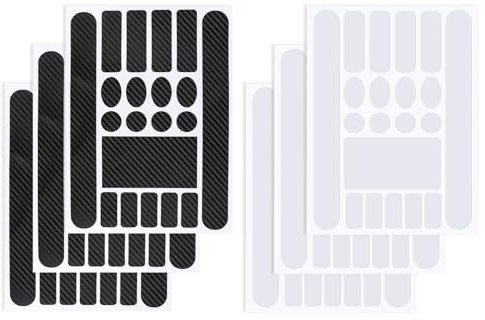 TPTGIAR 6 Stück Fahrrad Schutzfolie, Kettenstreben Fahrrad Aufkleber, Carbonfaser-Schwarz Rahmenschutzfolie Fahrrad Sticker, Transparente Aufkleber Fahrrad für den Schutz des Rahmens