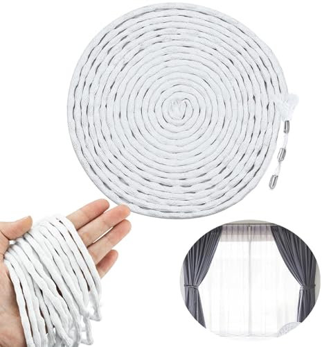 Ruban de plomb pour rideaux, 5 m, bande de plomb lourde 150 g pour rideaux, cordon en plomb de 30 g/m, poids de rideau, suspension lisse, plis parfaits pour rideaux, tissus, moustiquaires