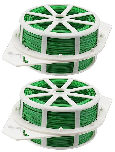 GAROZATION 2stücke Garten-bindedraht-kabeltrommel Mit Cutter Für Gartenpflanzen Ranken Und Blumen Grün Eisendraht Als Gartenbinder Und Drahtkabel Für Pflanzen Und Kabelbefestigung