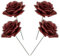 matches21 HOME & HOBBY Große Wachs-Rosen 4er Set Bordeaux - dauerhaft haltbare Textil-Rosen mit Wachs-Blüten