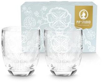 Pip Studio Flower White Trinkglas 280ml Set2