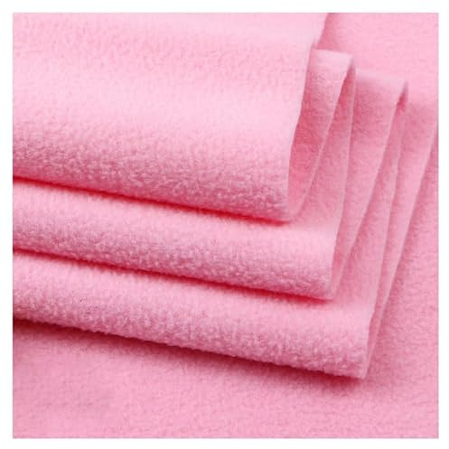 Rockreyoa Tissu polaire uni anti-bouloches Tissu au mètre Tissu à coudre Tissu patchwork Tissu polaire tricoté pour la couture Couverture Rose clair 100 x 160 cm