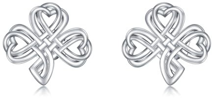 Flpruy Shamrock Ohrringe Sterling Silber St Patricks Day Ohrring irischen Schmuck für Frauen hypoallergen Klee Ohrringe keltischen Knoten Ohrstecker Geschenke für Teenager-Mädchen