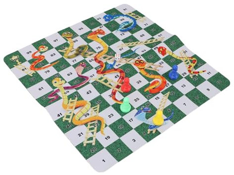 Rubber Snakes and Ladders Board Game Set Enhance Relationships with Family and Friends Lightweight and Portable for Home Travel School 2-4 Players