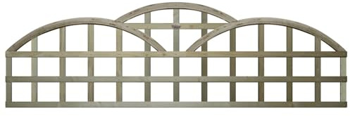 Fence Trellis Topper, 6ft x 1ft Standard Triple Dome Wooden Panel (3 Pack) | Decorative, Easy to Install, Pressure Treated, Create Privacy & Screening, for Climbing Plant Support, Fencing & Boundaries