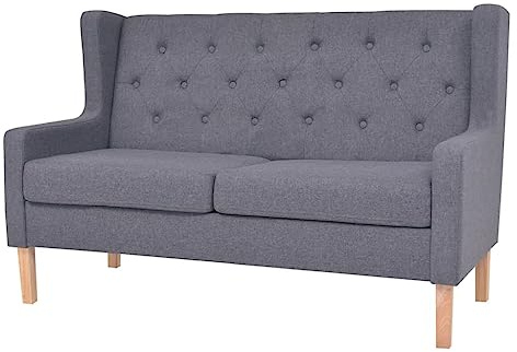 HUAKEHOM Sofa 2-Sitzer Sofagarnitur Polstersofa Sessel Loungesofa Polstermöbel Stoffsofa Sitzmöbel Wohnzimmersofa Designsofa Couch Stoff Grau