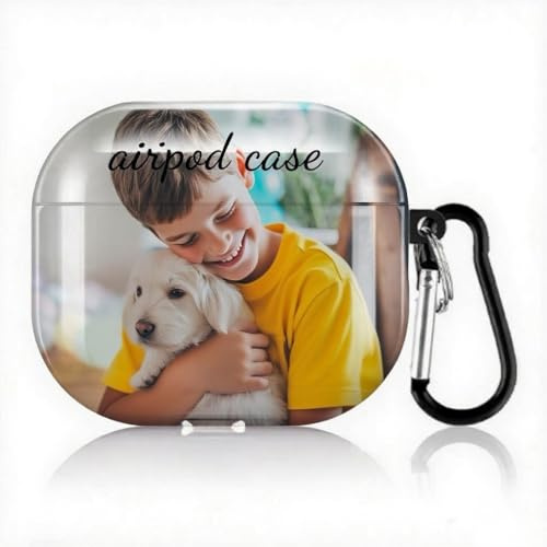 GYEBLUE Personalisierte AirPod 4 Hülle mit Foto, Benutzerdefinierte Hülle, Design Ihr Foto Text Name Case Personalisierte Geschenk (für AirPod 4)