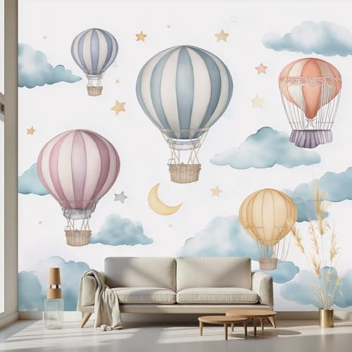 Kioldoq Ballon Wolken Tapete 450x315 cm, Stern Kind Tapeten