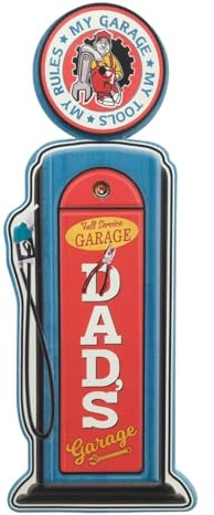 Générique GARAGE Pompe Essence Vintage Décoration murale en métal de 63cm Garage outils Papa