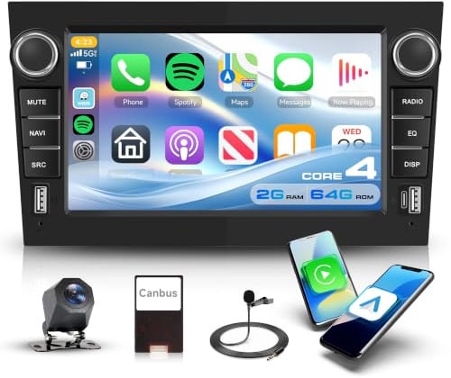 Rimoody Autoradio für Opel Corsa/Astra/Zafira/Meriva/Combo, 7 Zoll Android 15 Autoradio mit 2+64GB, Wireless Carplay & Android Auto, GPS Navigation, Bluetooth, FM/RDS Lenkradsteuerung Rückfahrkamera