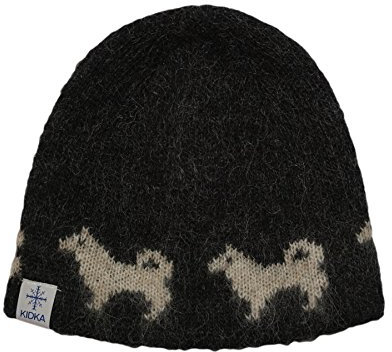 kidka Mütze Strickmütze Wollmütze Hunde Islandhunde Spitz Schäferhund - schwarz Größe one Size