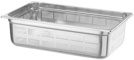HENDI Gastronormbehälter, Temperaturbeständig von -40° bis 300°C, Heissluftöfen-Kühl- und Tiefkühlschränken-Chafing Dishes-Bain Marie, perforiert, 21L, GN 1/1, 530x325x(H)150mm, Edelstahl 18/10