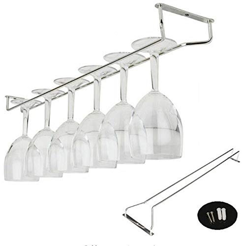VALINK 1 Piece 27/35/55cm Stainless Steel Wine Glass Holder,Wine Cup Rack, Stemware Rack Drinking Glass Hanging Bar Hanger Stand Under Cabinet Hanger Shelf Household Bar Tools