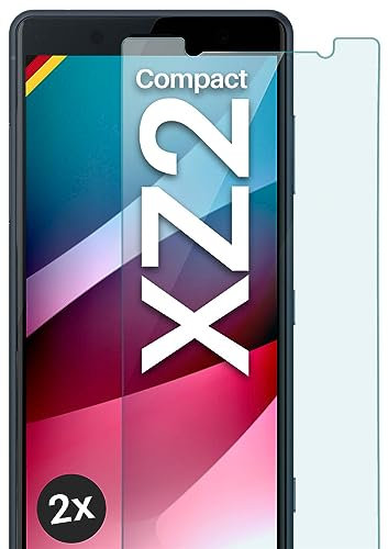 moex ShockProtect Panzer Schutz Glas für Sony Xperia XZ2 Compact Schutzfolie 9H Härte, Panzerfolie kratzfest und bruchsicher, HD Displayschutzfolie Ultra-Klar, Schutzglas Folie, 2x Stück