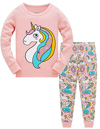 TEDD Girls Christmas Pyjamas Set Toddler Clothes Sleepwear Animal Printed Nightwear Winter Long Sleeve PJs 2 Piece Outfit Xmas Gift for Kids Age 7-8 Years