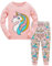 TEDD Girls Christmas Pyjamas Set Toddler Clothes Sleepwear Animal Printed Nightwear Winter Long Sleeve PJs 2 Piece Outfit Xmas Gift for Kids Age 7-8 Years