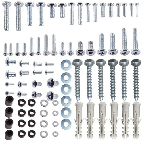 Inbrackets Vesa Screw Bolt Washer Spacer Spares Pack Kit for TV mounting Wall Bracket Mounts M4 M5 M6 M8 (80Pcs Inc Wall Fixing Anchors)