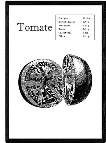 Nacnic Poster Tomate.Láminas von Obst und Gemüse. A4-Format