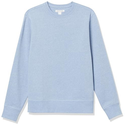 Amazon Essentials Men's Fleece Crew Neck Sweatshirt (Available in Big & Tall), Light Blue Heather, L