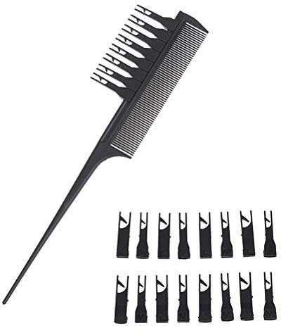 Calayu Strähnenkamm, Professional Haarfärbekamm Verstellbarer Schnitt 2 Side Salon Färbekamm Haar Färbung Styling