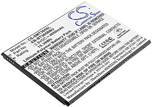 TECHTEK Batería 4050mAh Compatible con [Samsung] Galaxy Tab Active, Galaxy Tab Active 2, 2 8.0, 8.0 LTE, TD-LTE, FBA