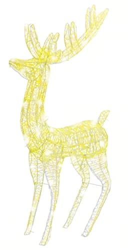 vidaXL LED Rentier Weihnachtsdeko XXL Beleuchtet Weihnachtsbeleuchtung Weihnachtsdekoration Deko Figur Innen Außen Acryl 250 LEDs 180cm Warmweiß