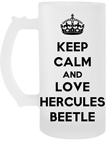Keep Calm And Love Hercules Beetle Transparente Cerveza Taza Transparent Beer Mug