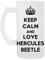 Keep Calm And Love Hercules Beetle Transparente Cerveza Taza Transparent Beer Mug