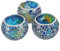 SUMTree 3pcs bougeoirs en Verre mosaïque Porte-Bougies Chauffe-Plat Bougeoirs votifs Centres de Table pour Table, Mariage, décoration dintérieur (Bleu)