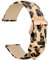 WOCCI 18mm Blumen Uhrenarmband für Damen, Echtes Leder, Schnellverschluss, Roségoldener Schnalle (Leopard)